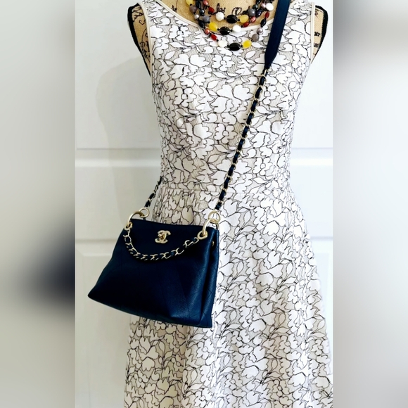 Chanel Navy Blue City Walk Caviar Leather Two-way Top Handle Bag - Picture 15 of 15